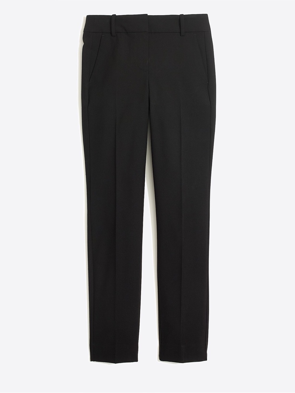 J. Crew Black Tailored Straight-Leg Trousers